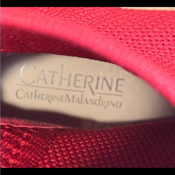Catherine Malandrino Dnonito Pointed Toe Vibrant Red Knit Stiletto Heels Size 9 - Picture 2 of 9